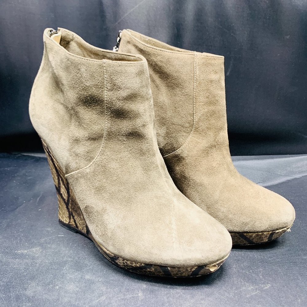 Alexandre Birman Grey Platform Snakeskin Wedges - image 1